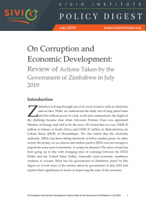 On Corruption and Economic Development- Review of Actions Taken by the Government of Zimbabwe in July 2019